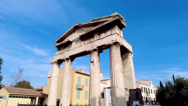 希腊雅典古罗马市场的超短视频视频下载