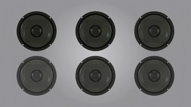 4K抽象可循环音频扬声器动画，灰色背景视频下载
