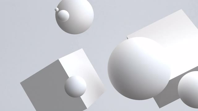 4k白色球体漂浮在运动中。视频素材