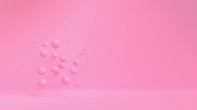 4k动态图形设计抽象粉色三维几何形状循环动画背景视频素材