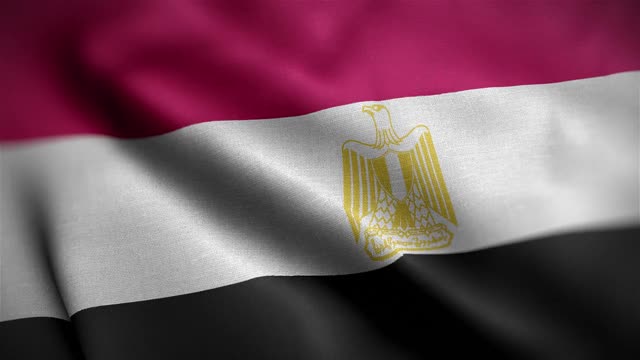 埃及国旗纹理挥舞近距离背景高清视频下载
