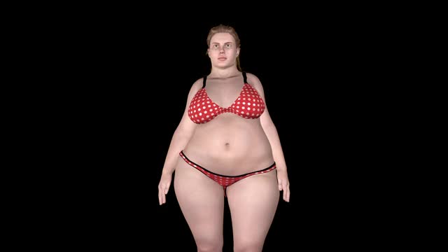 正在减肥的胖女人，近处，亮哑视频下载