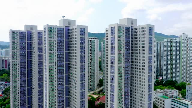 香港大埔新市镇的无人机瞰图视频下载