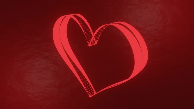 情人节主题-一个心形移动和改变它的形状的高清视频动画。视频素材