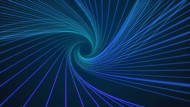 蓝色抽象隧道扭曲背景环路视频素材