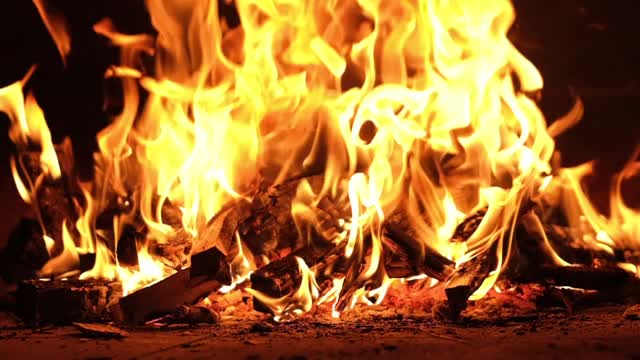 传统砖炉与火视频下载