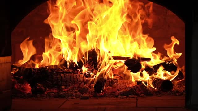 传统砖炉与火视频下载