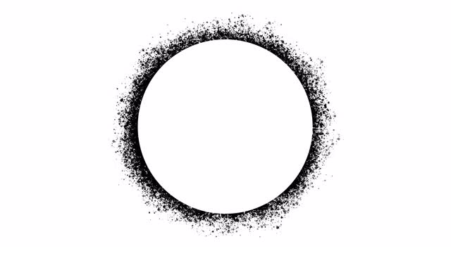 空白的黑色画圆圈，停止运动垃圾动画在白色的背景视频素材