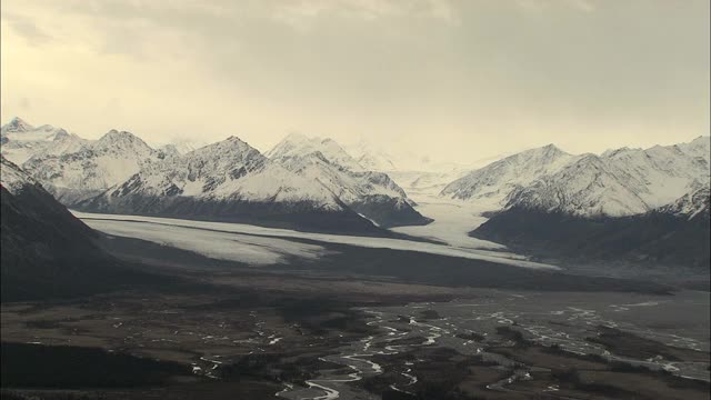 航空阿拉斯加美国峰冰冰碛视频素材