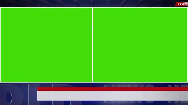 4K视频:新闻广播演播室，绿屏显示，用于模拟使用视频下载