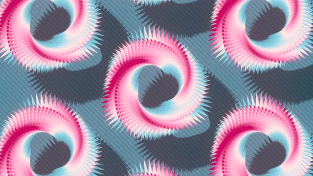 抽象的彩色几何运动图案的不可能的圆形莫比乌斯带条纹背景。3d渲染数字无缝循环动画。平面设计高清视频下载