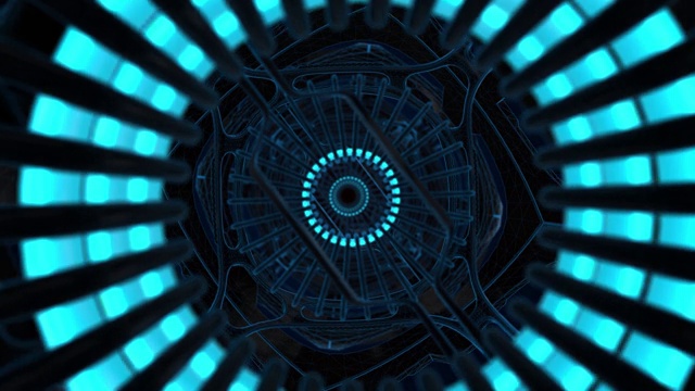 高质量的未来科幻隧道-霓虹灯隧道3d渲染抽象背景-无缝环-无尽视频下载