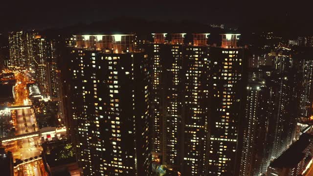 香港人口密集的住宅综合体视频素材