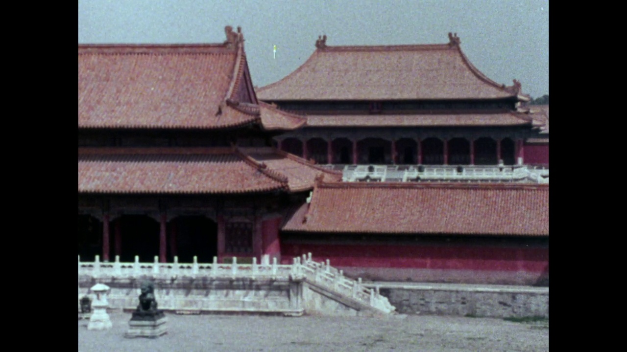 紫禁城的太和盘门;1973视频素材