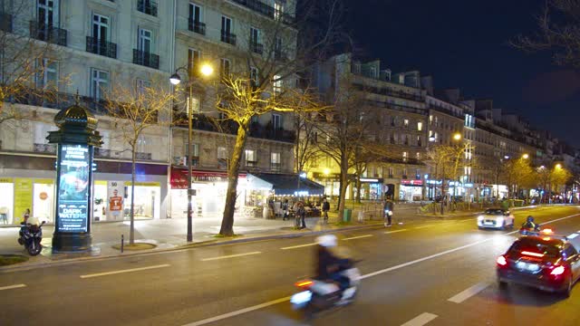 夜巴黎街视频素材