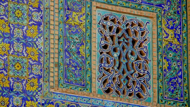 伊斯法罕Shah清真寺的瓷砖视频素材
