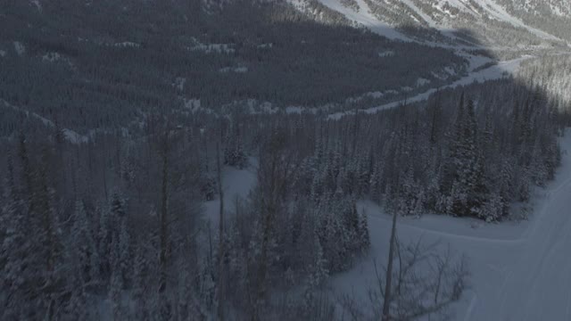 飞越落基山脉滑雪道| 4K视频素材