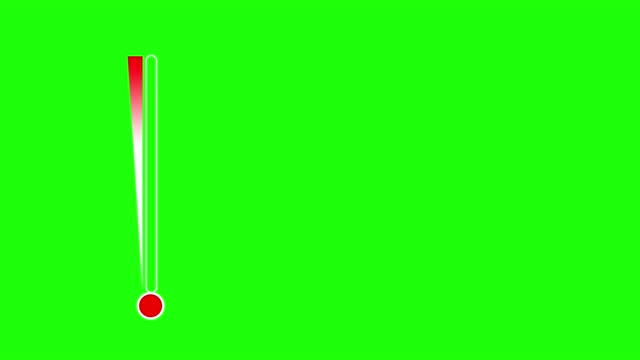 空气温度测量仪器动画与绿色屏幕背景。视频下载
