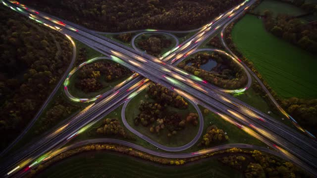 高速公路立交鸟瞰图视频素材