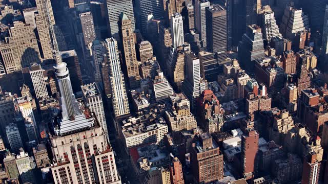 曼哈顿中城。住宅的豪华建筑。财务办公室。鸟瞰图。视频下载