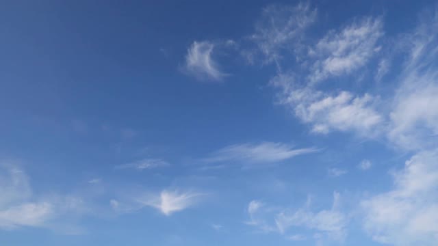晴朗晴朗的天空上蓬松的积云或卷积云视频素材