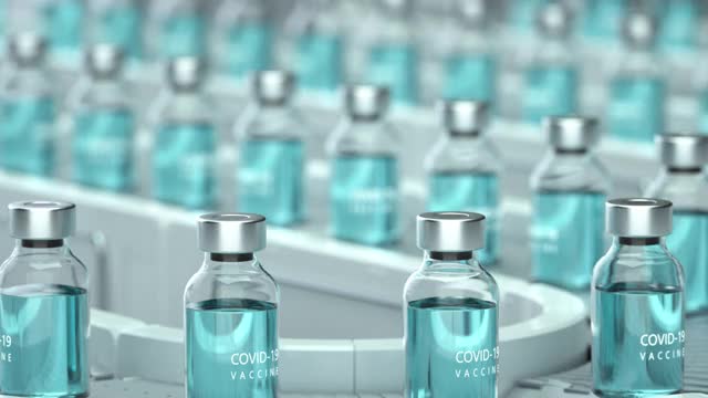 Covid-19疫苗生产线。视频下载