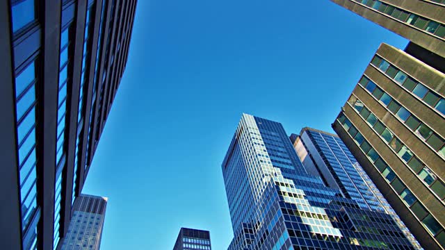 天空中的办公楼。纽约ckyline视频素材