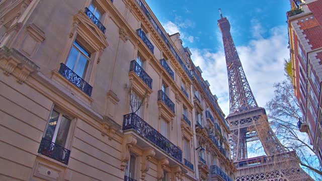 埃菲尔铁塔-巴黎。旅游景点。视频素材