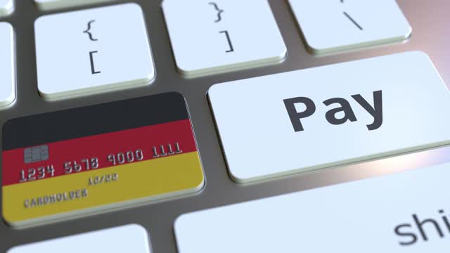 以德国国旗作为键盘键的银行卡视频素材