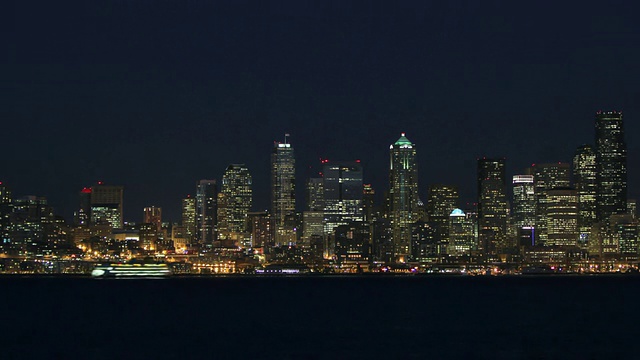 西雅图市景时光流逝之夜视频素材