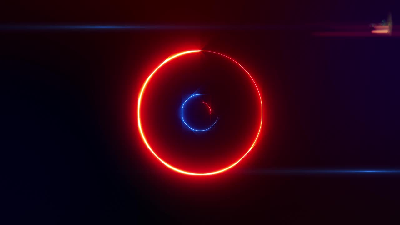 蓝色和红色的圆圈，抽象背景，循环视频素材