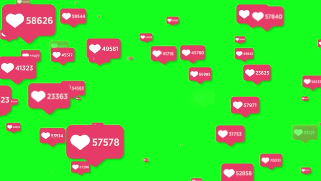 4K社交媒体像图标动画背景-绿色屏幕视频素材