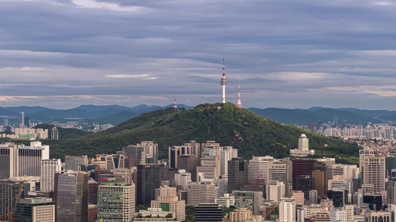 韩国首尔，钟宫和钟诺宫周围的市中心视频下载