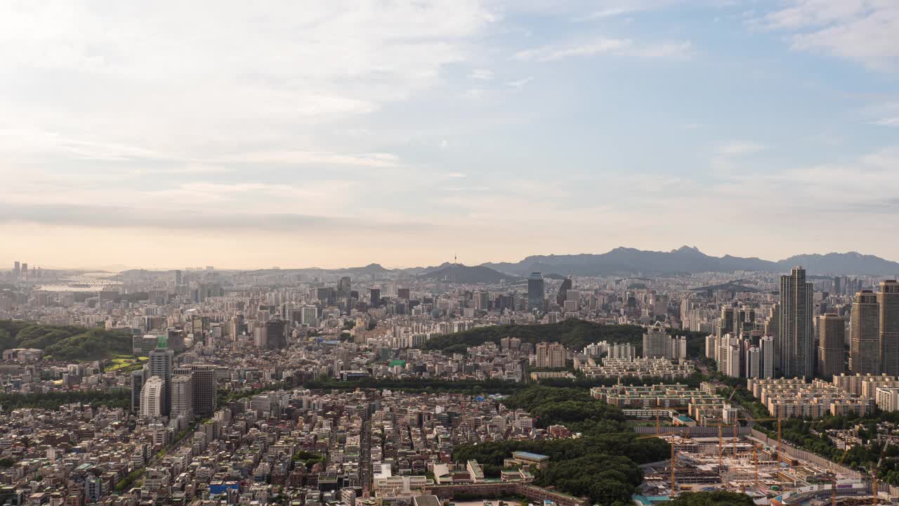 韩国首尔，Dogok区/江南区市中心风景视频素材