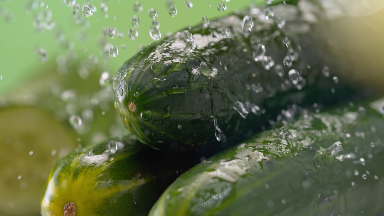 正在洗黄瓜的时候，水掉到了黄瓜上视频下载