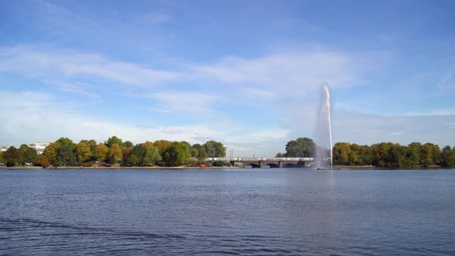 德国汉堡的阿尔斯特湖风景视频素材