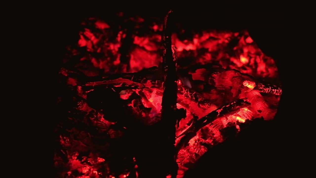 火燃烧木头视频素材