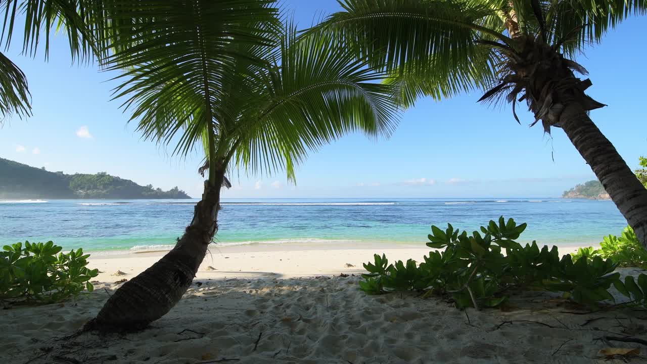 印度洋塞舌尔，马埃岛，拜伊拉扎尔，空荡荡的海滩视频下载