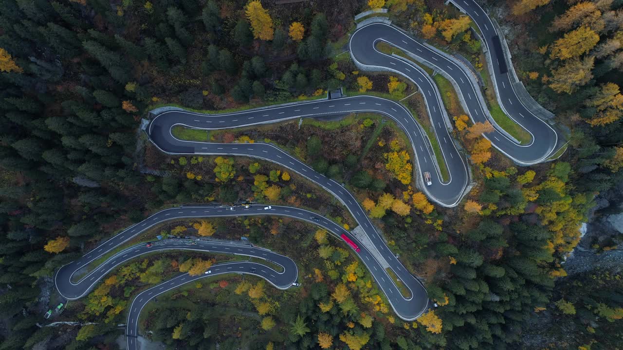 Maloja Pass, Grisons，瑞士鸟瞰图视频素材