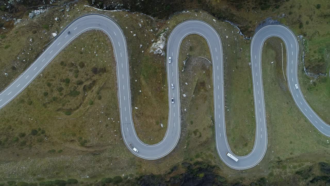 鸟瞰图Julier Pass, Grisons，瑞士视频素材