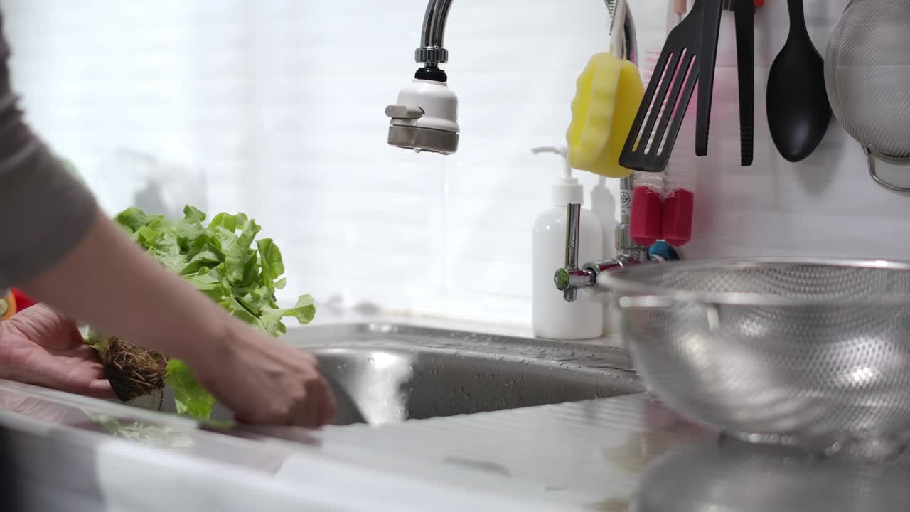 洗蔬菜视频素材