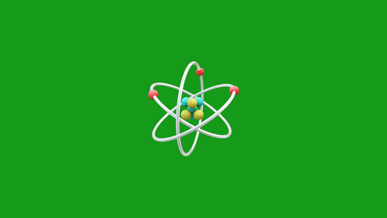 旋转原子绿色屏幕运动图形视频下载