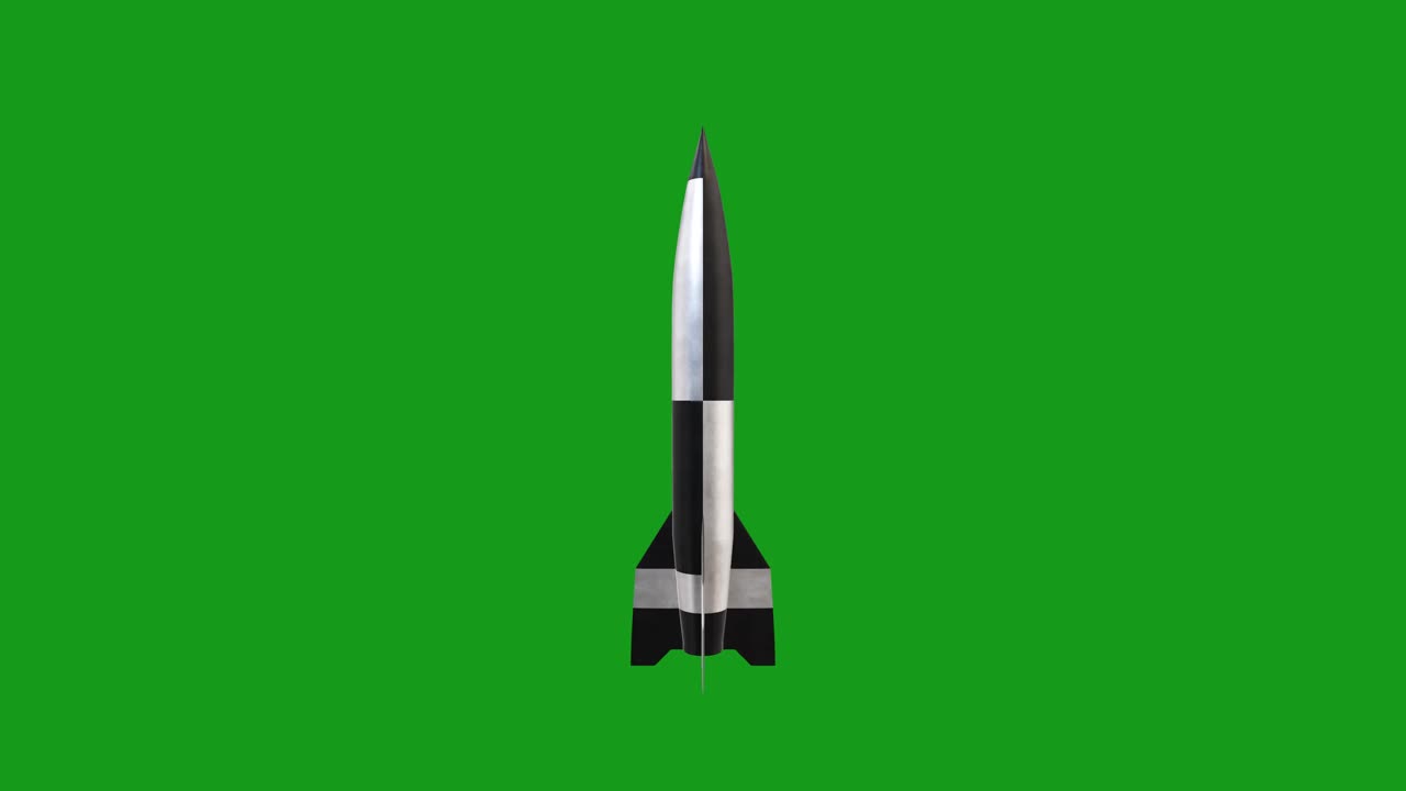 旋转火箭绿色屏幕运动图形视频下载