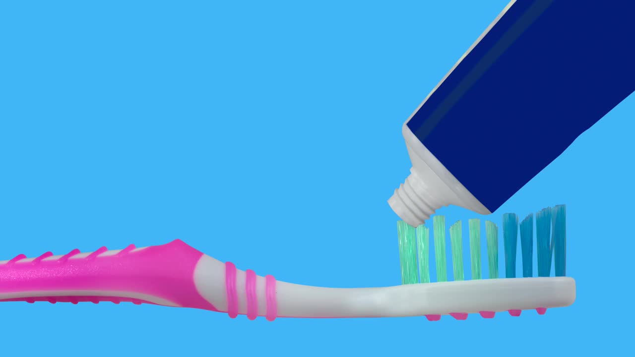 牙刷和牙膏视频素材