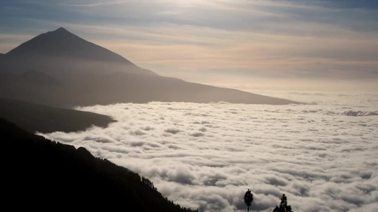 泰德国家公园，背景是泰德火山，特内里费，西班牙视频下载