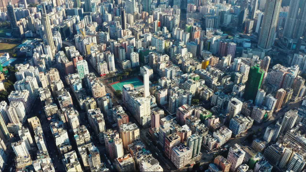 无人机拍摄香港深水埗地区视频素材