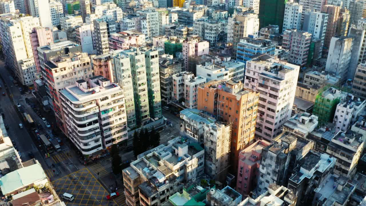 无人机拍摄香港深水埗地区视频素材