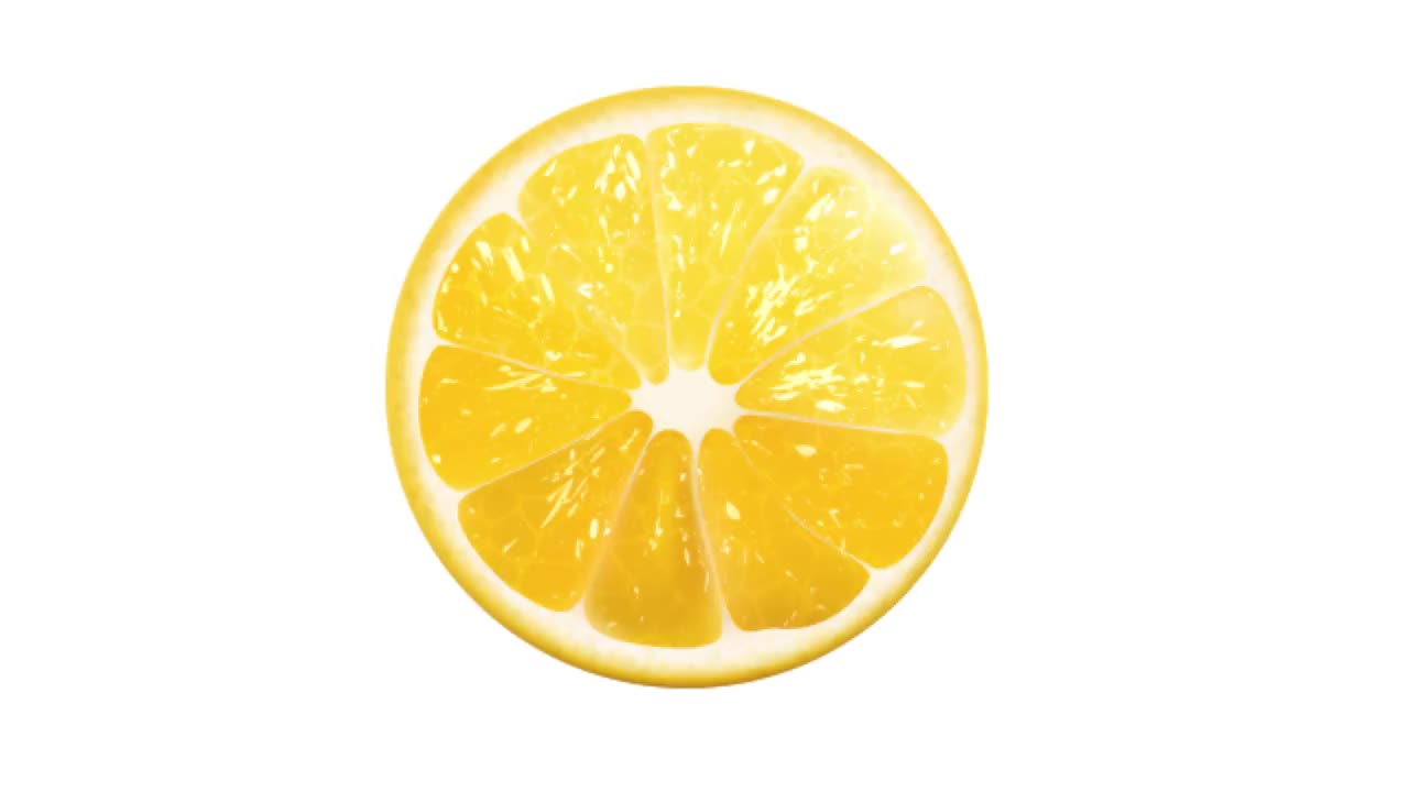 顶部视图的新鲜橙子或柠檬片动画与阿尔法通道视频素材