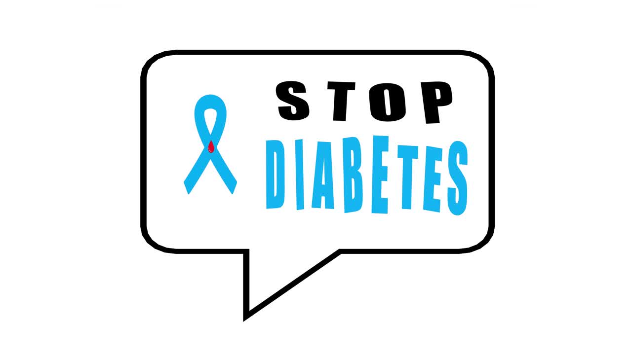 糖尿病的意识。世界糖尿病日的概念与蓝圈标志的糖尿病预防信息。世界糖尿病日。蓝色的圆圈和心形。胰岛素依赖。视频下载