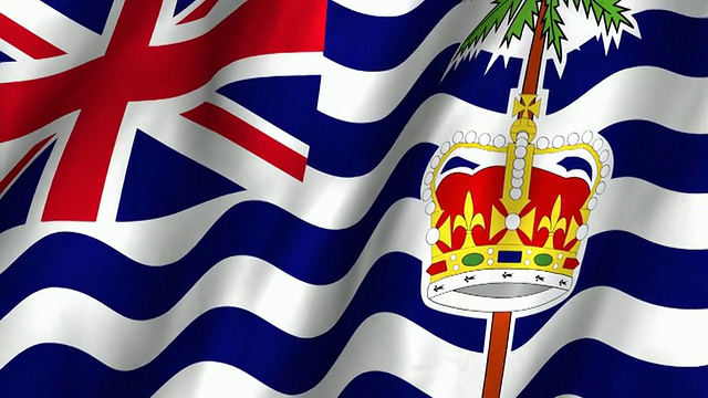 英属印度洋领土旗帜飘扬，环视频下载